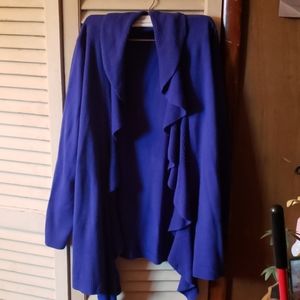 Ruffled cardigan sweater